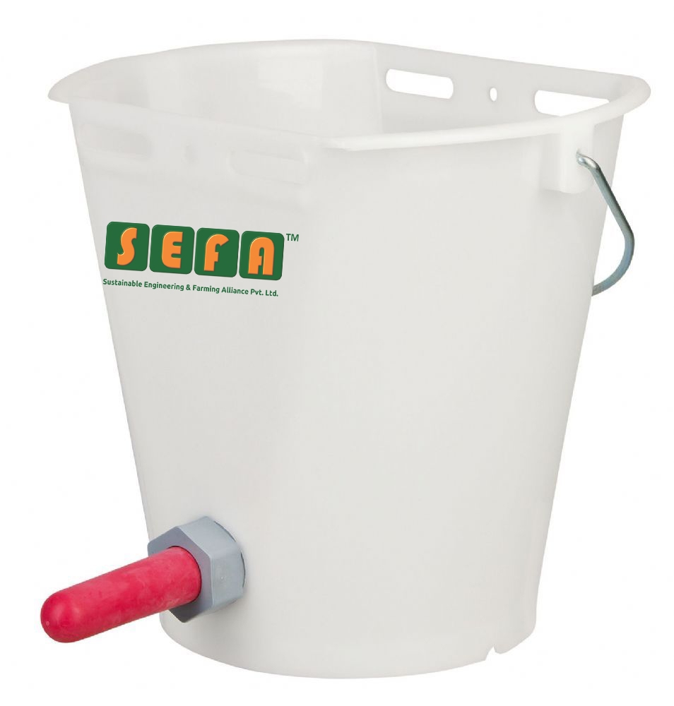 Calf Feeding Bucket 8 lit TRANSPARENT with Nipple Sefa, Sustainable